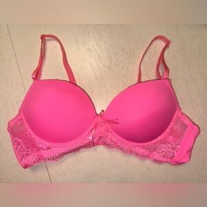 Pink Lace Trimmed Bra